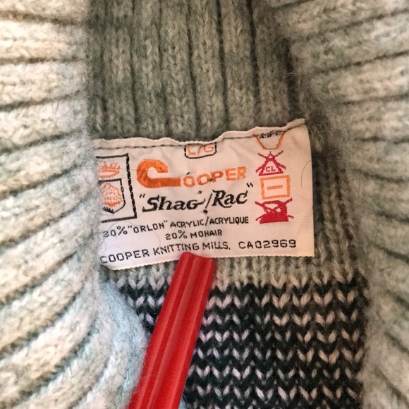 Vintage Cooper Cowl Neck Cardigan Wool Diamond Long Sleeve - Picture 3 of 6